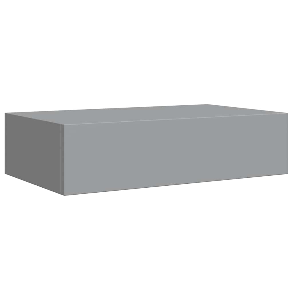 Zidne police s ladicom 2 kom sive 40 x 23,5 x 10 cm MDF