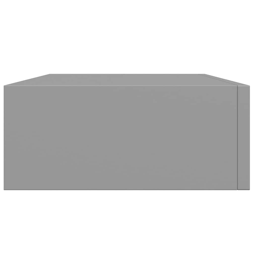Zidne police s ladicom 2 kom sive 40 x 23,5 x 10 cm MDF