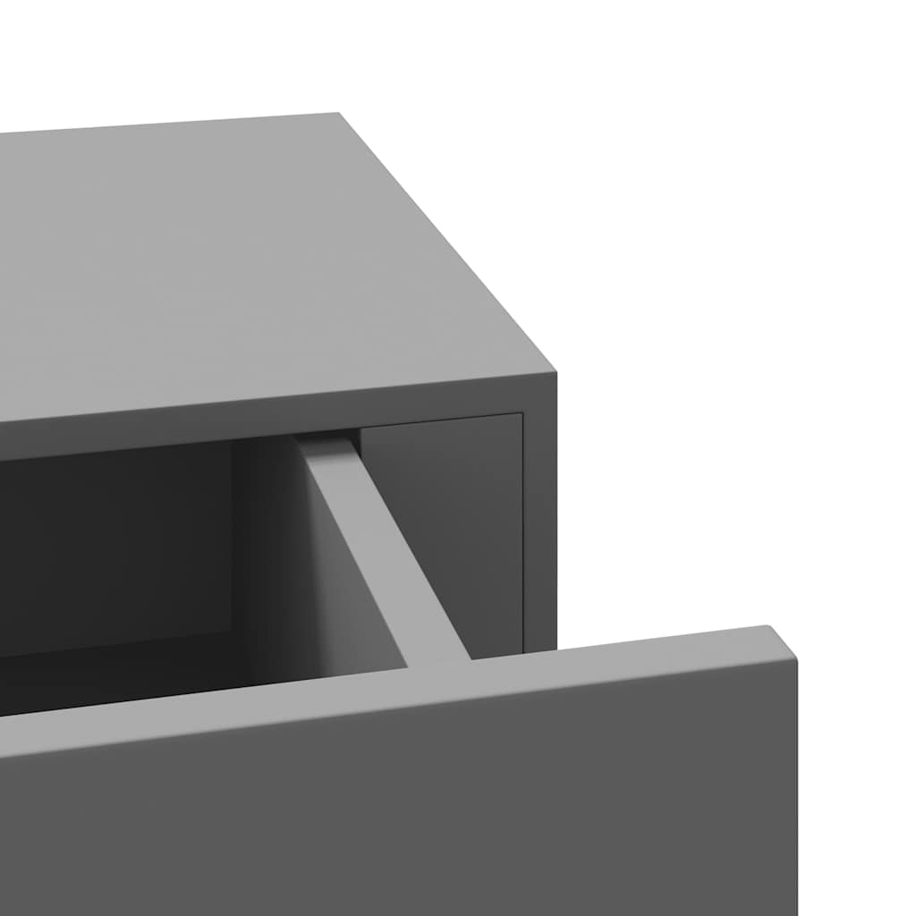 Zidne police s ladicom 2 kom sive 40 x 23,5 x 10 cm MDF