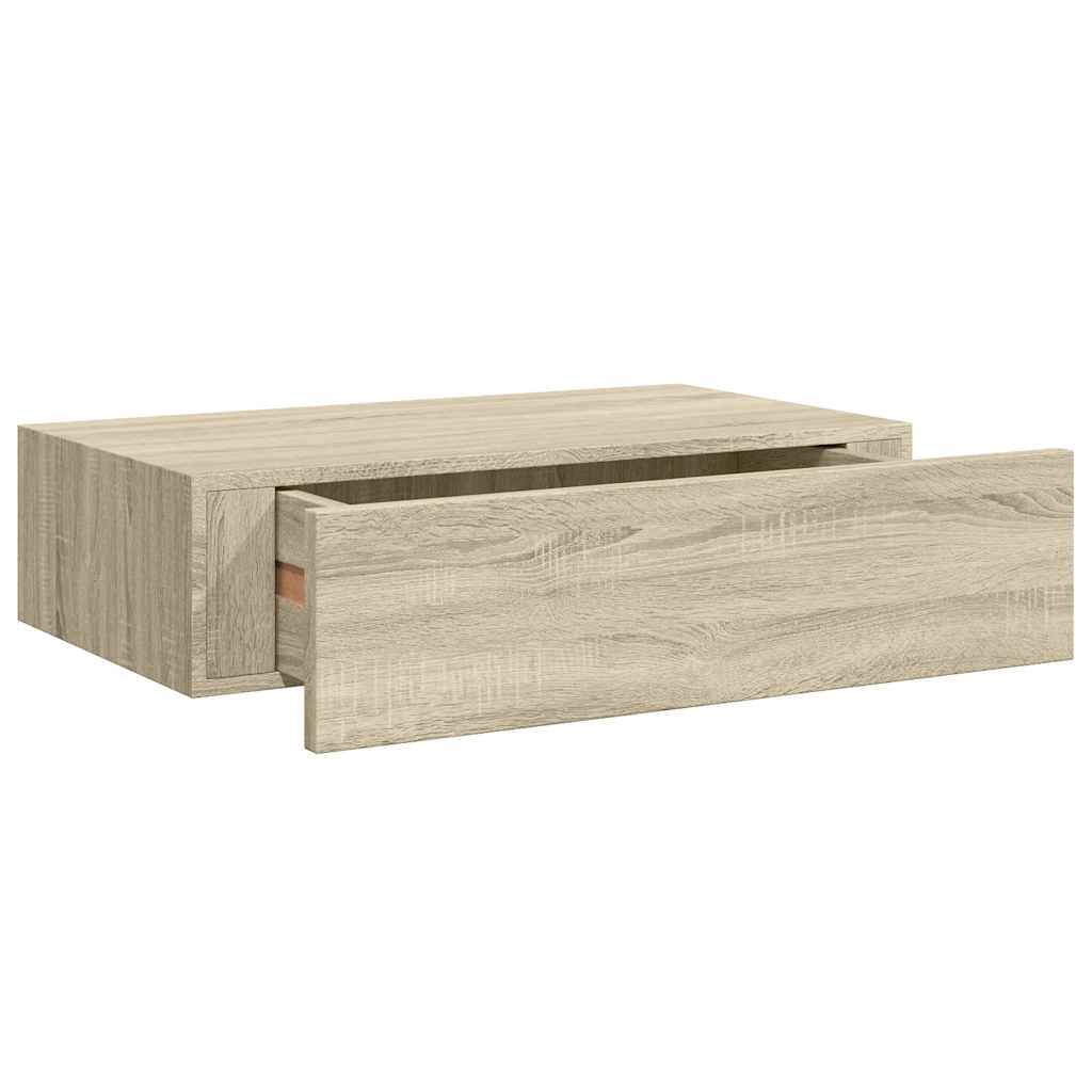 Zidna polica s ladicom boja hrasta 40 x 23,5 x 10 cm MDF