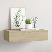 Zidna polica s ladicom boja hrasta 40 x 23,5 x 10 cm MDF