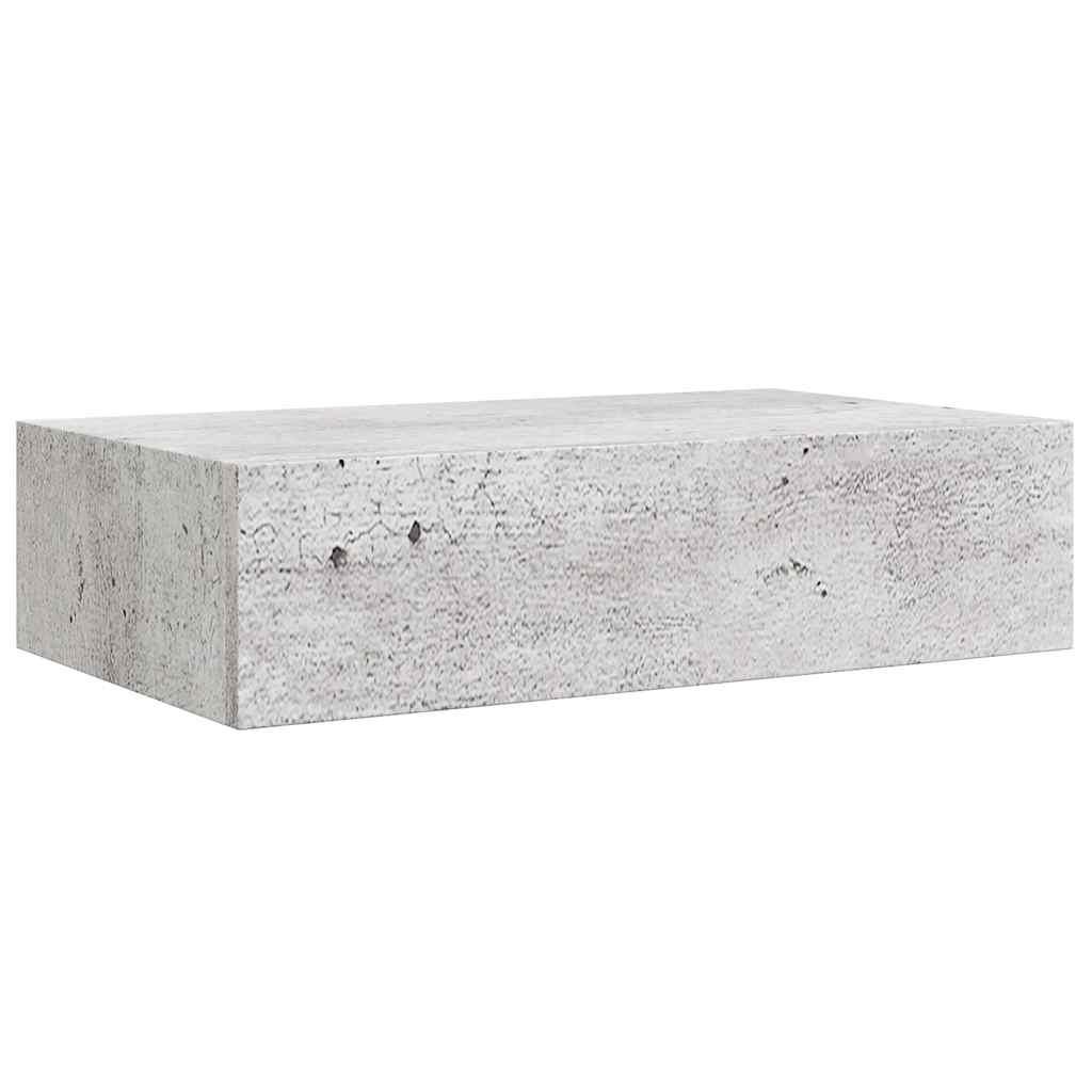 Zidne police s ladicom 2 kom boja betona 40 x 23,5 x 10 cm MDF