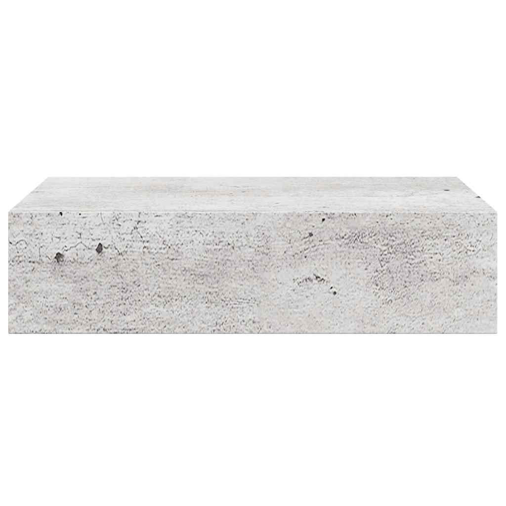 Zidne police s ladicom 2 kom boja betona 40 x 23,5 x 10 cm MDF