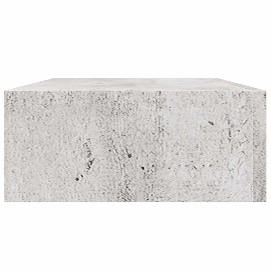 Zidne police s ladicom 2 kom boja betona 40 x 23,5 x 10 cm MDF