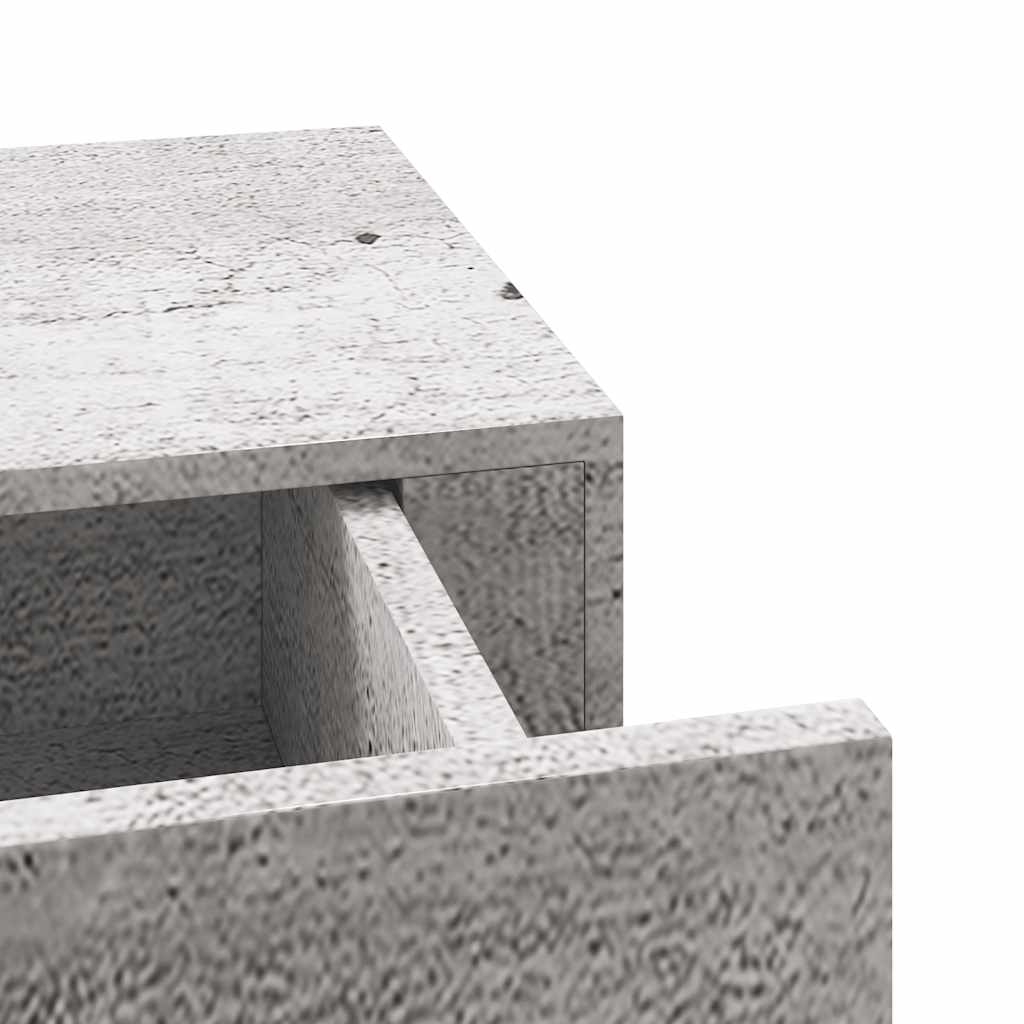 Zidne police s ladicom 2 kom boja betona 40 x 23,5 x 10 cm MDF