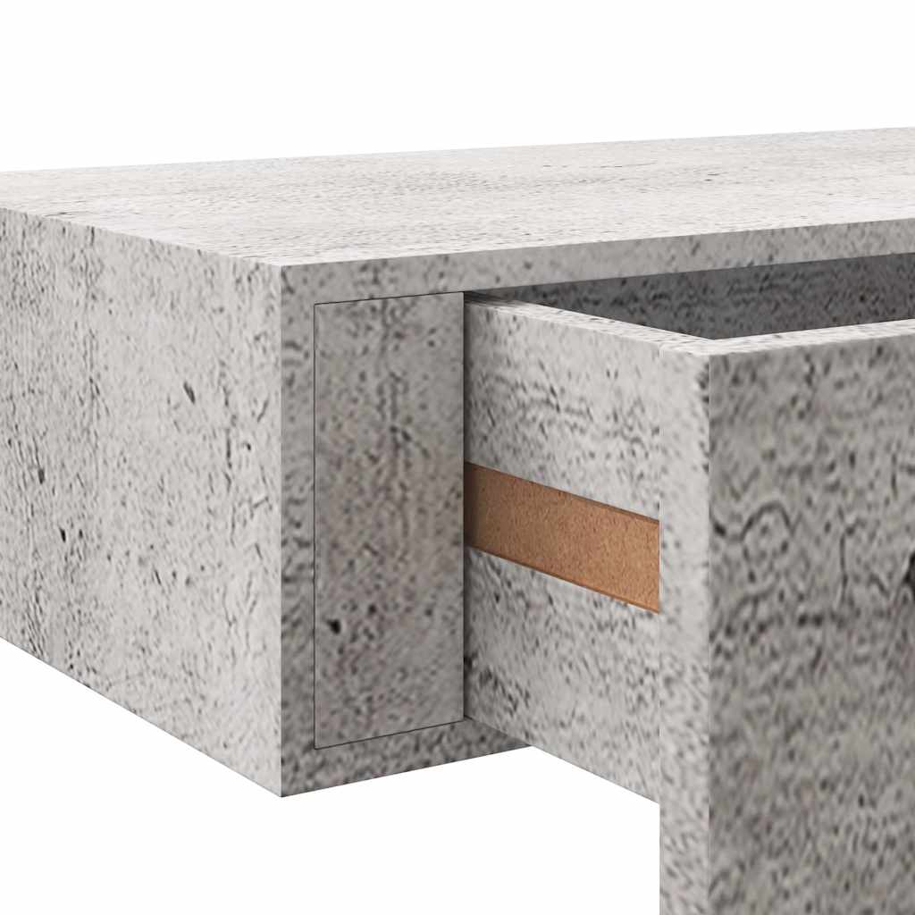 Zidne police s ladicom 2 kom boja betona 40 x 23,5 x 10 cm MDF