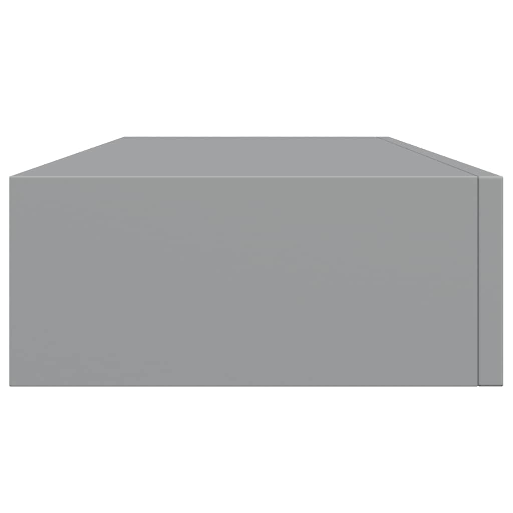 Zidna polica s ladicom siva 60 x 23,5 x 10 cm MDF