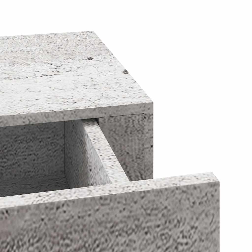 Zidna polica s ladicom siva boja betona 60 x 23,5 x 10 cm MDF
