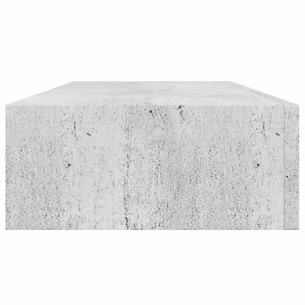 Zidne police s ladicom 2 kom boja betona 60 x 23,5 x 10 cm MDF