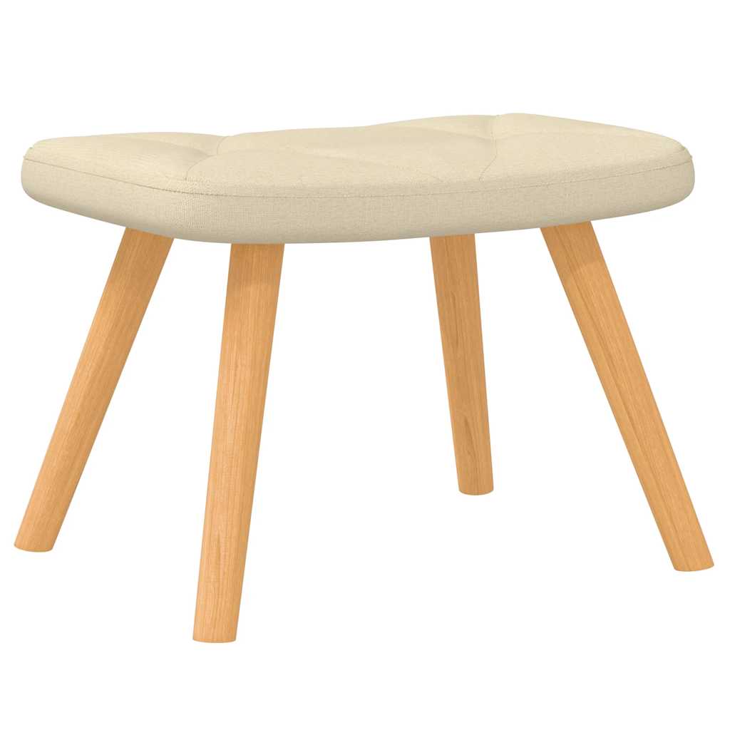 Stolica za ljuljanje s osloncem za noge krem od tkanine