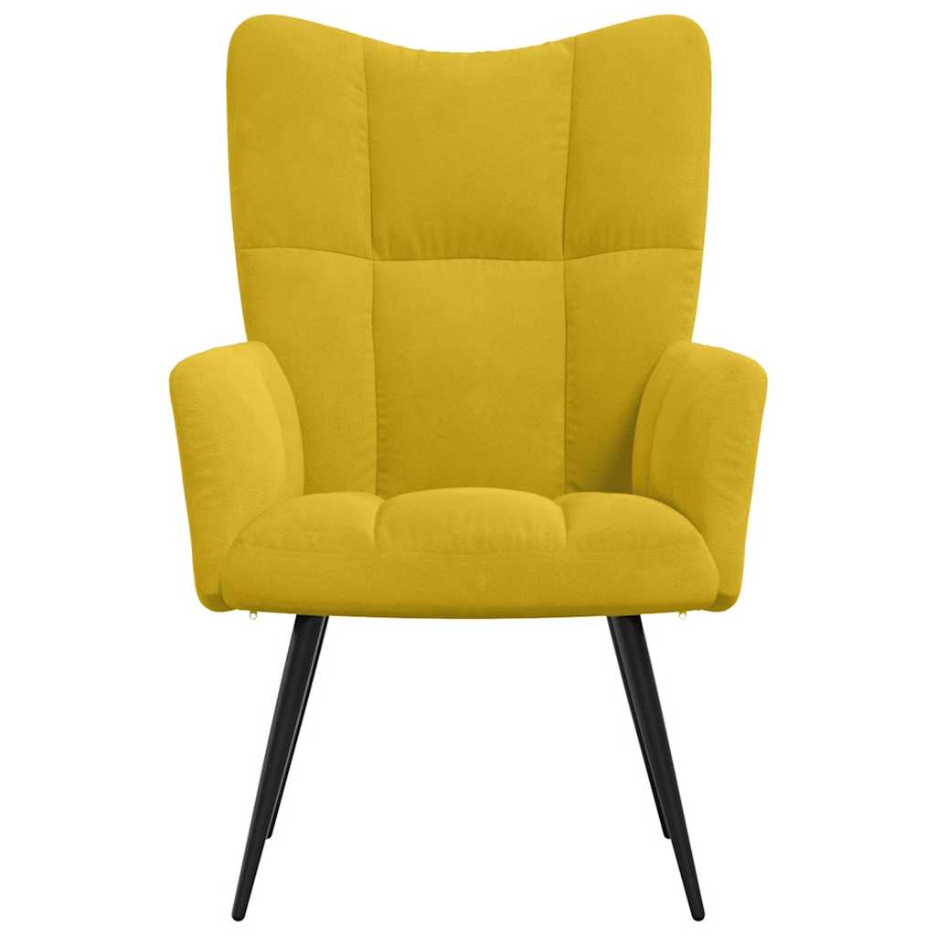 Stolica za opuštanje boja senfa baršunasta