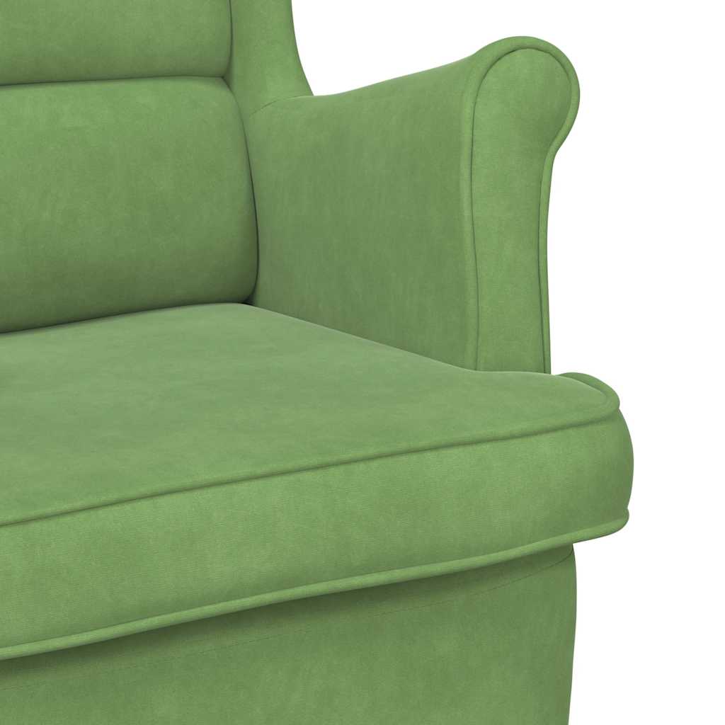 Ljuljačka stolica s naslonom od svijetlozelenog baršuna