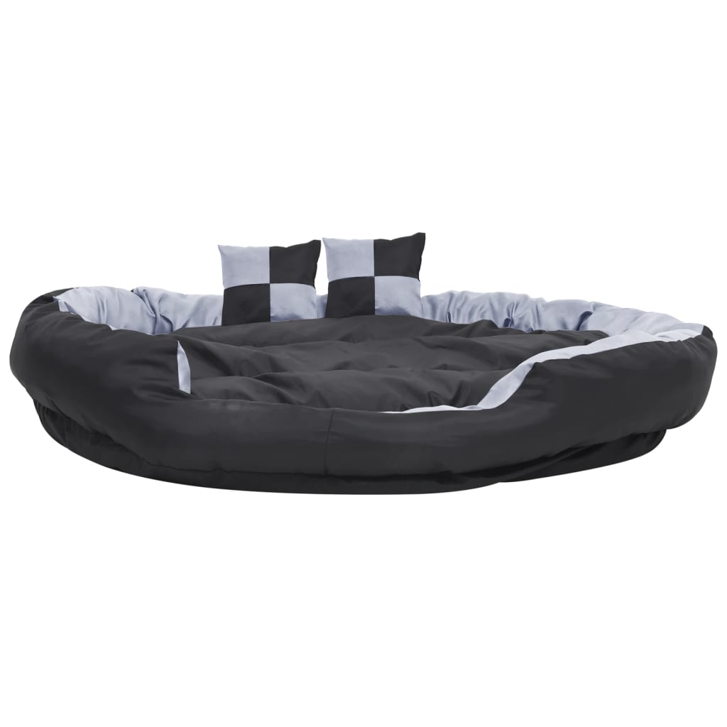 Dvostrani perivi jastuk za pse sivo-crni 150 x 120 x 25 cm