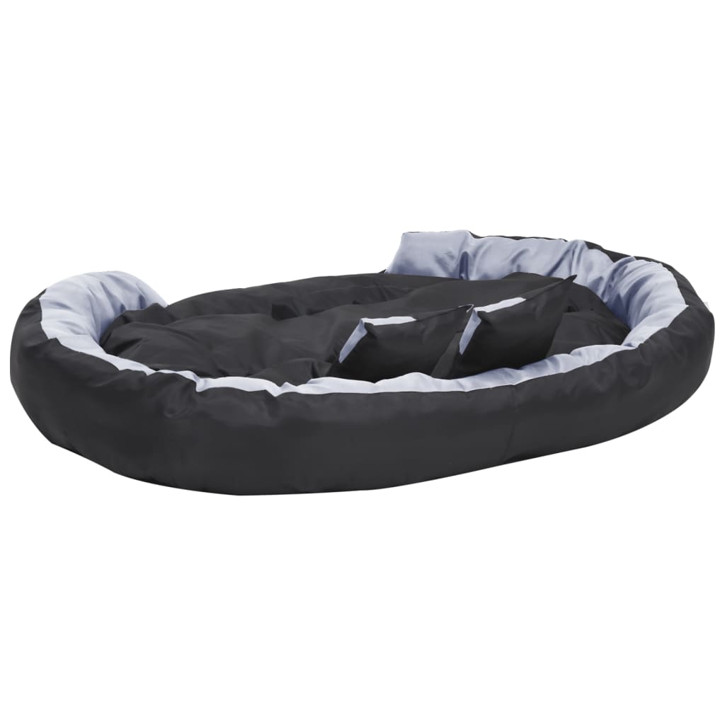 Dvostrani perivi jastuk za pse sivo-crni 150 x 120 x 25 cm