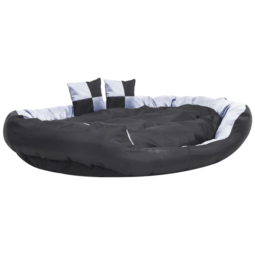 Dvostrani perivi jastuk za pse sivo-crni 150 x 120 x 25 cm