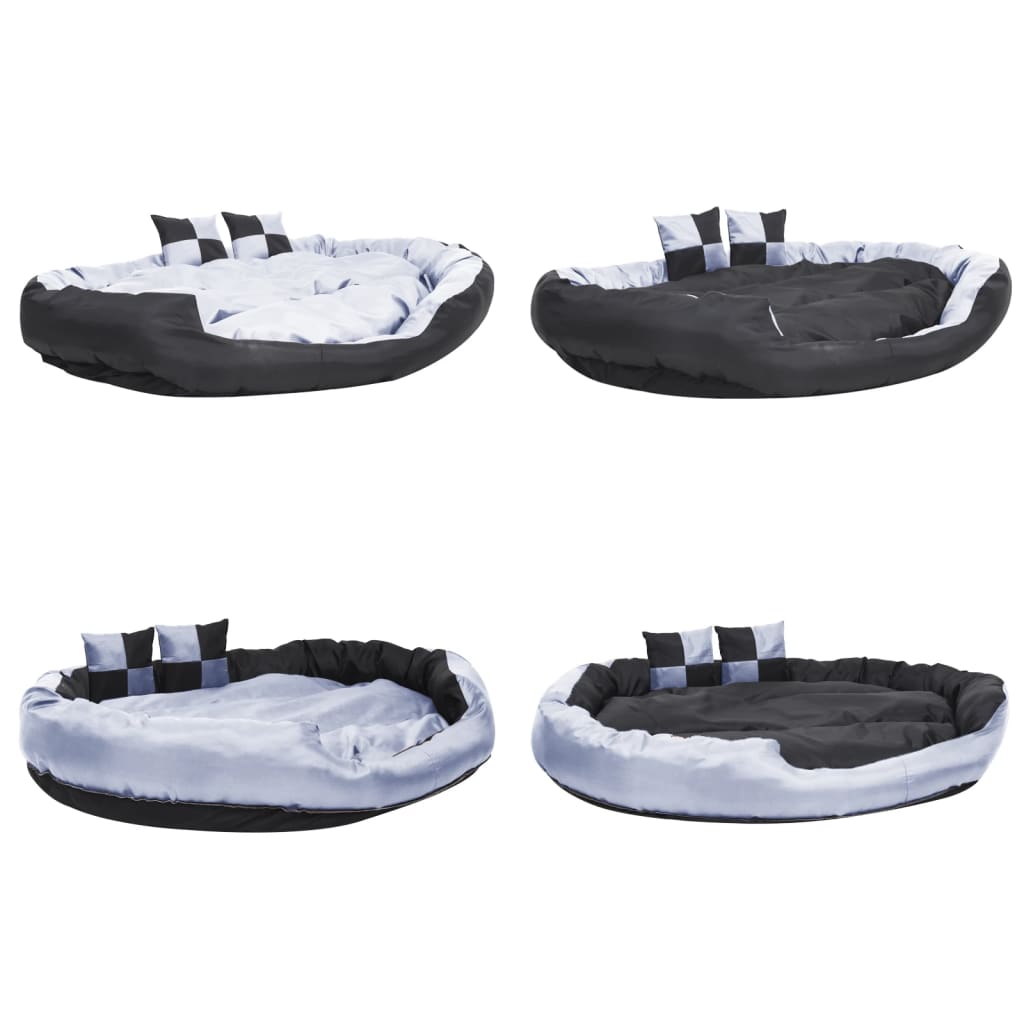 Dvostrani perivi jastuk za pse sivo-crni 150 x 120 x 25 cm