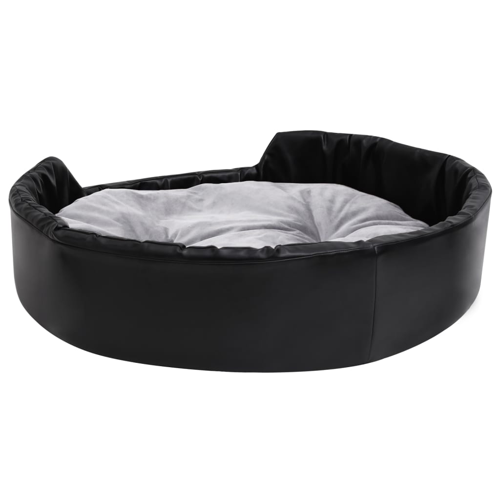 Krevet za pse crno-sivi 90 x 79 x 20 cm od pliša i umjetne kože