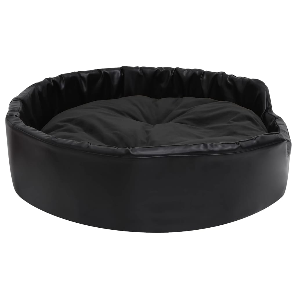 Krevet za pse crni 90 x 79 x 20 cm od pliša i umjetne kože
