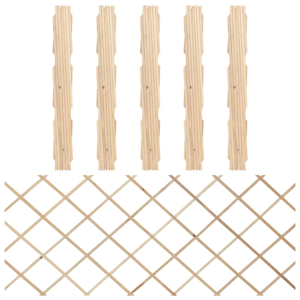 Rešetkaste ograde 5 kom od masivne jelovine 180 x 80 cm