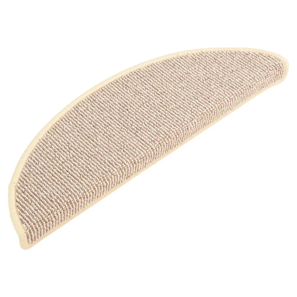 Prostirke za stepenice 15 kom 56x17x3 cm Bijele i smeđe poluokrugle