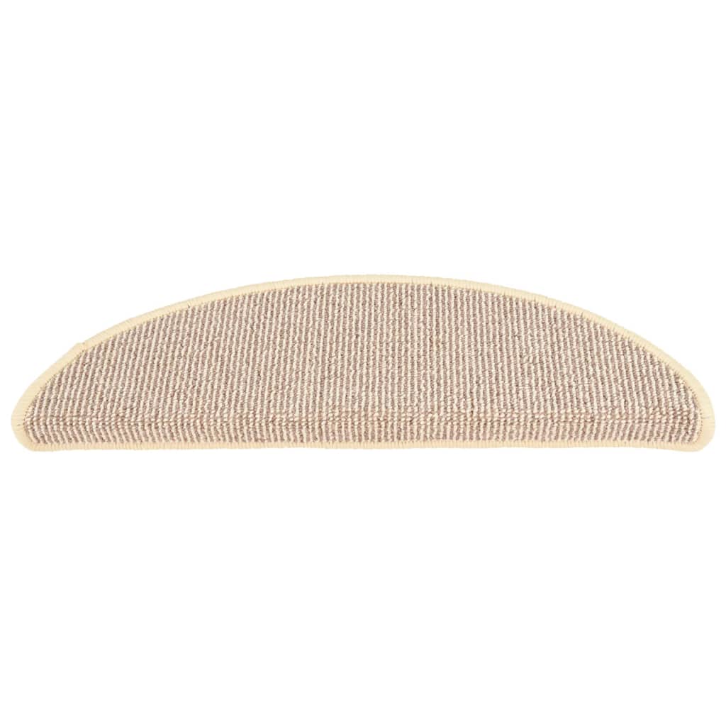 Prostirke za stepenice 15 kom 56x17x3 cm Bijele i smeđe poluokrugle