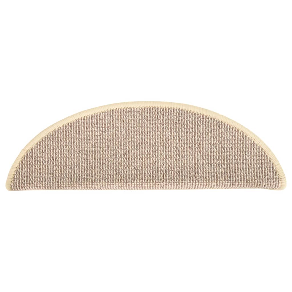 Prostirke za stepenice 15 kom 56x17x3 cm Bijele i smeđe poluokrugle