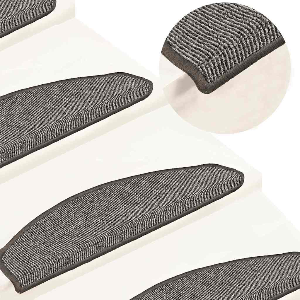 Prostirke za stepenice 15 kom 65x21x4 cm sive poluokrugle velike