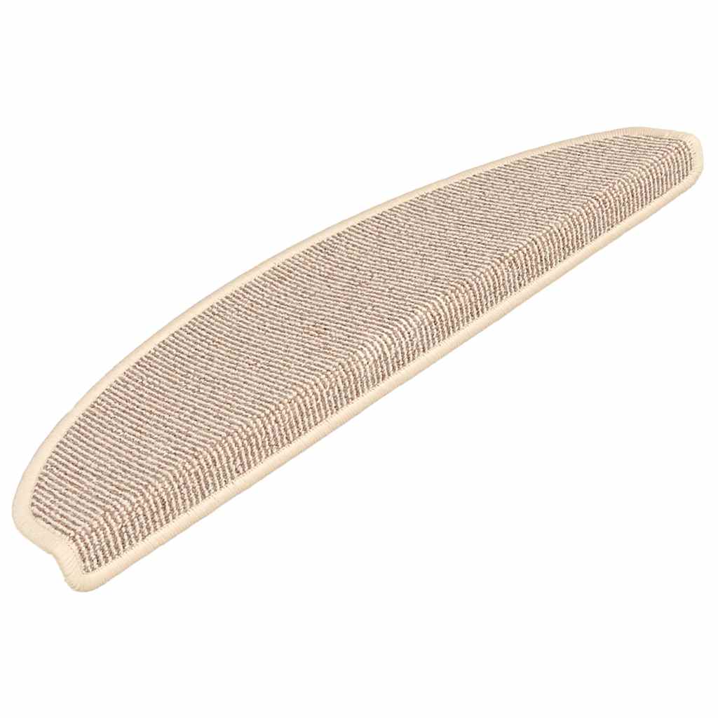 Prostirke za stepenice 15 kom 65x21x4 cm Bijele i smeđe poluokrugle velike