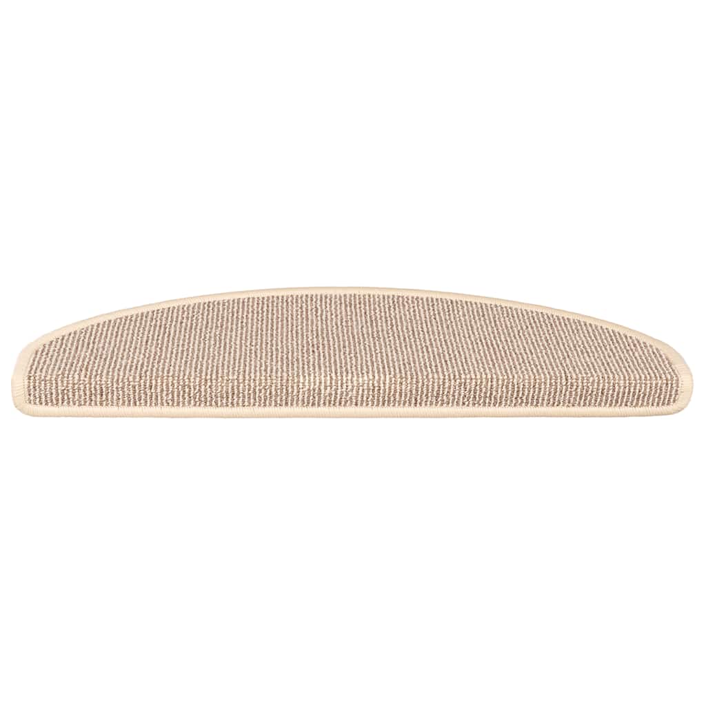 Prostirke za stepenice 15 kom 65x21x4 cm Bijele i smeđe poluokrugle velike