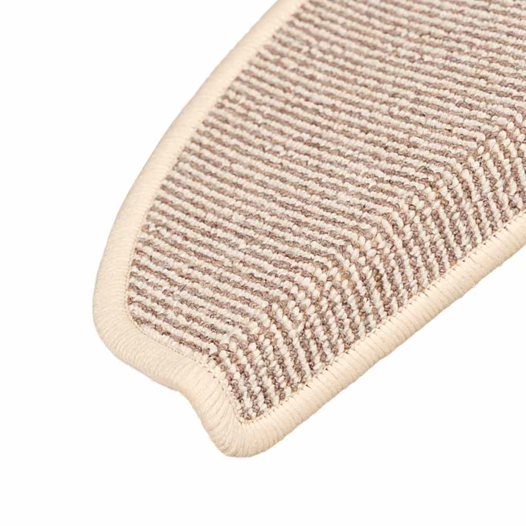 Prostirke za stepenice 15 kom 65x21x4 cm Bijele i smeđe poluokrugle velike