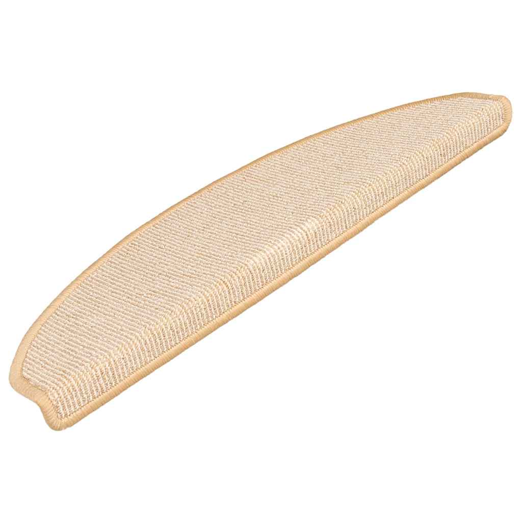 Prostirke za stepenice 15 kom 65x21x4 cm krem poluokrugle velike
