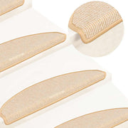 Prostirke za stepenice 15 kom 65x21x4 cm krem poluokrugle velike