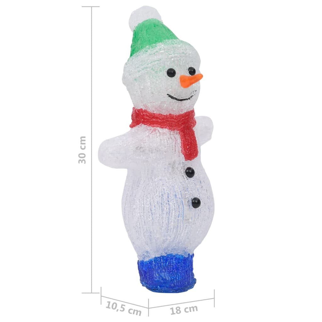 LED božićna akrilna figura snjegovića unutarnja i vanjska 30 cm