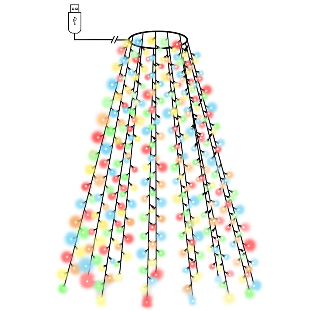 Mrežasta svjetla za božićno drvce 210 LED žarulja šarena 210 cm