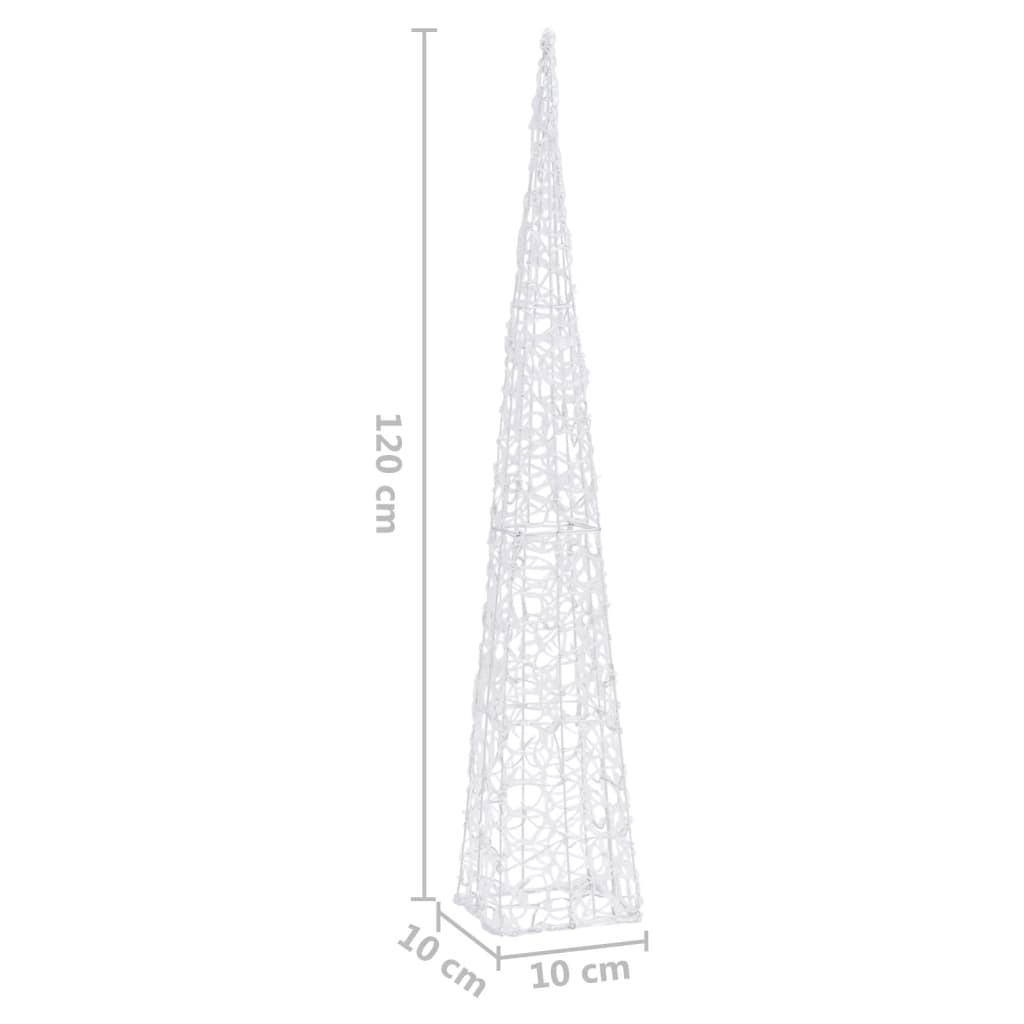 Akrilni ukrasni stožac s LED svjetlima plavi 120 cm
