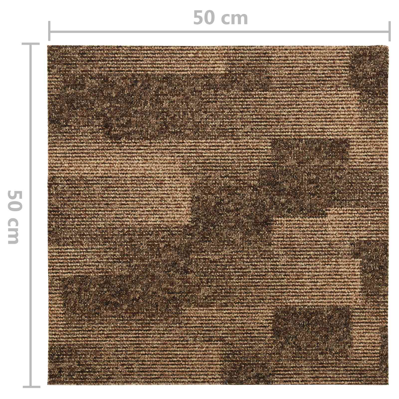 Podni tepih 20 pcs Smeđa 50 x 50 cm PP
