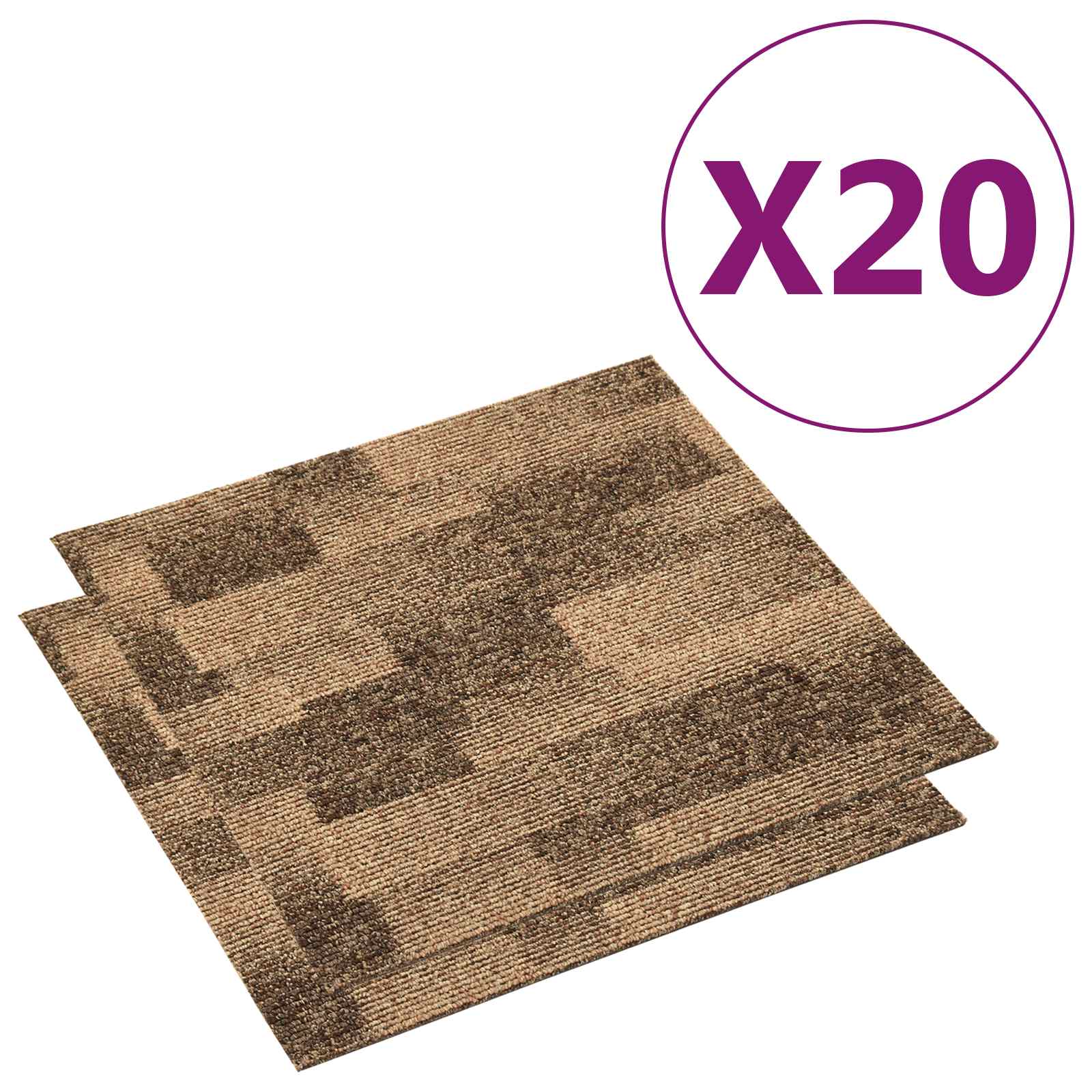 Podni tepih 20 pcs Smeđa 50 x 50 cm PP