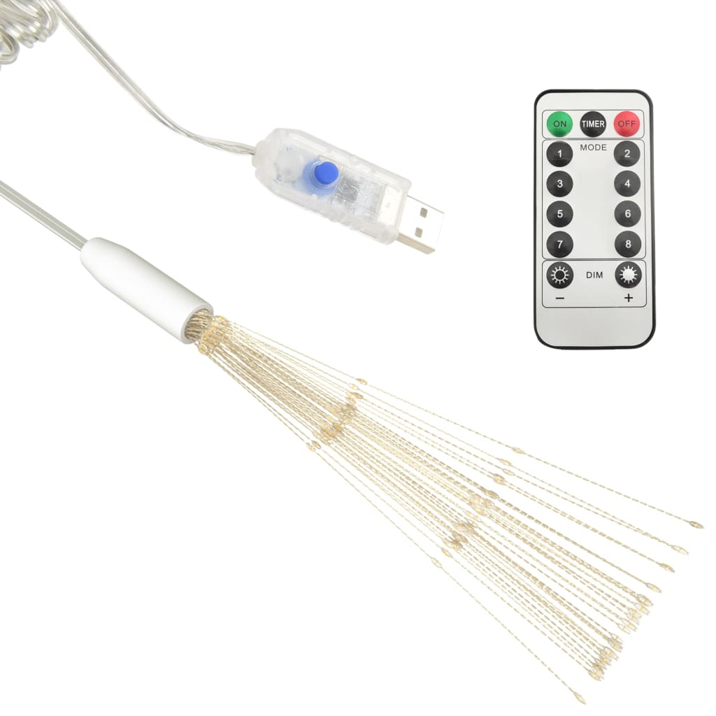 Božićno svjetlo s izgledom vatrometa toplo bijelo 20 cm 140 LED