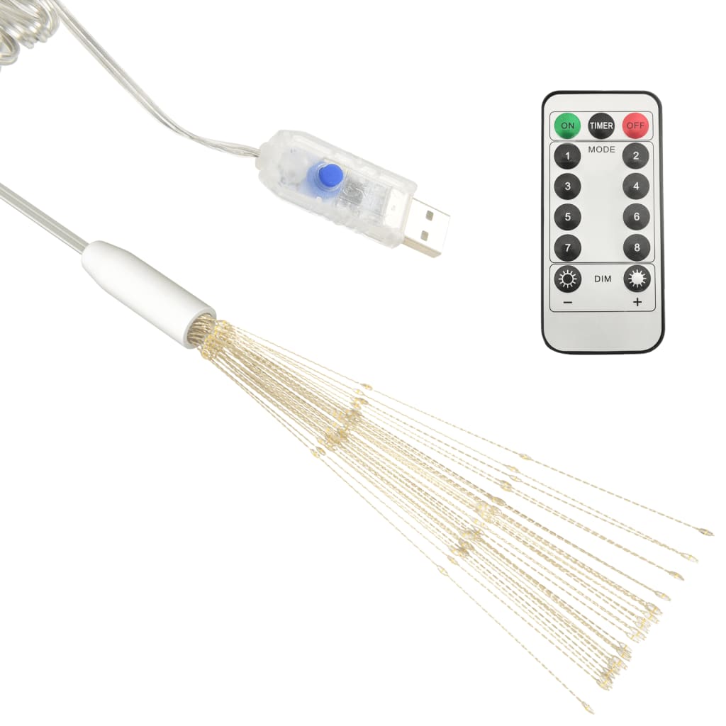 Božićna svjetla vatromet 10 kom topla bijela 20 cm 1400 LED