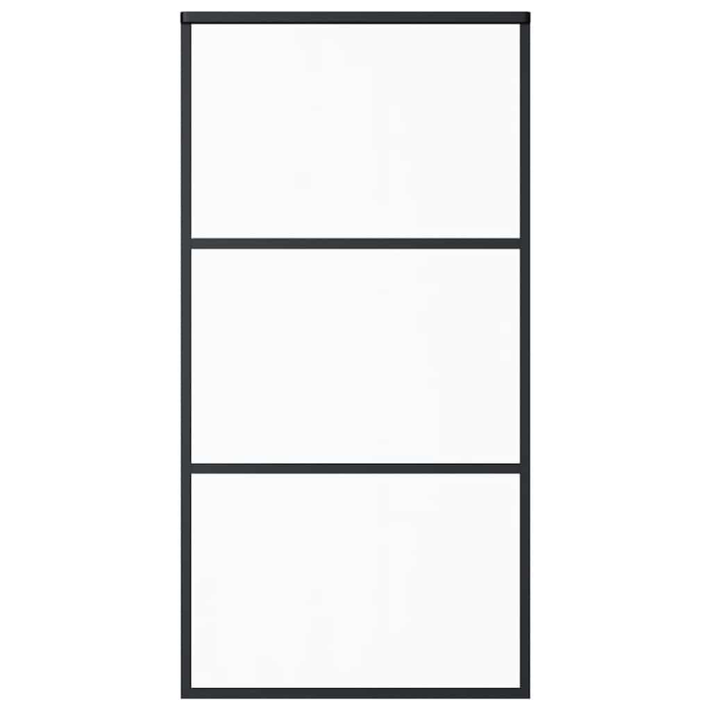Klizna vrata od stakla ESG i aluminija 102 x 205 cm crna
