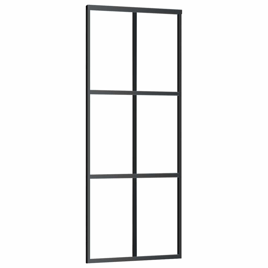 Klizna vrata od stakla ESG i aluminija 76 x 205 cm crna