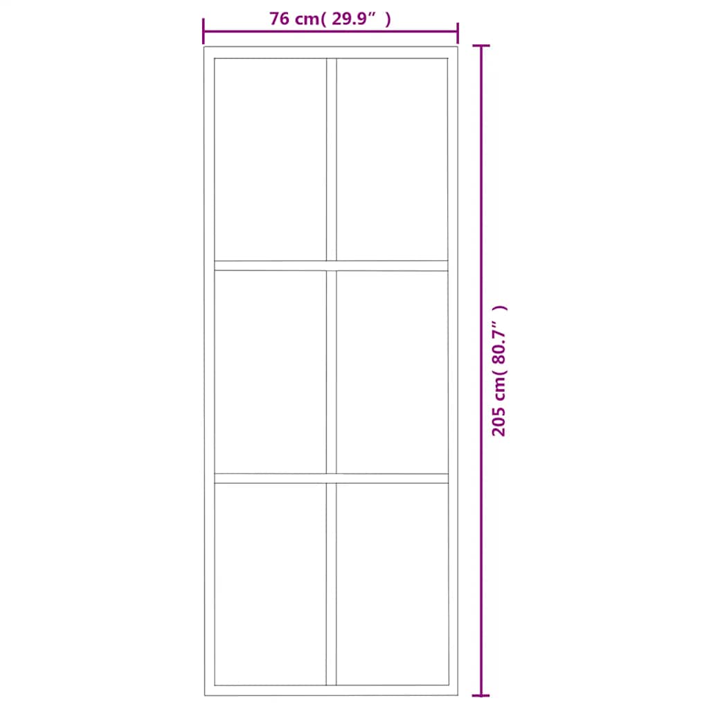 Klizna vrata od stakla ESG i aluminija 76 x 205 cm crna