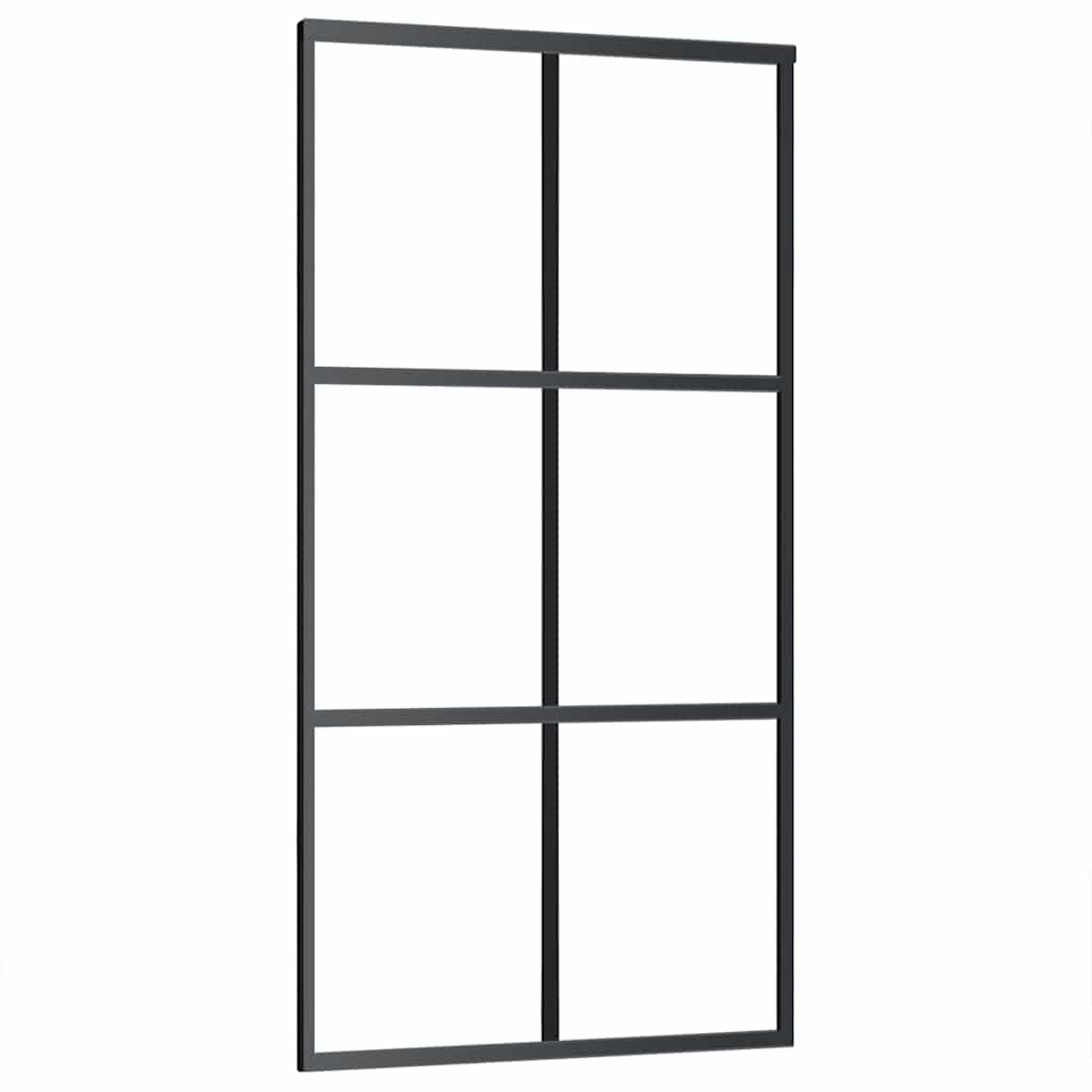 Klizna vrata od stakla ESG i aluminija 102 x 205 cm crna