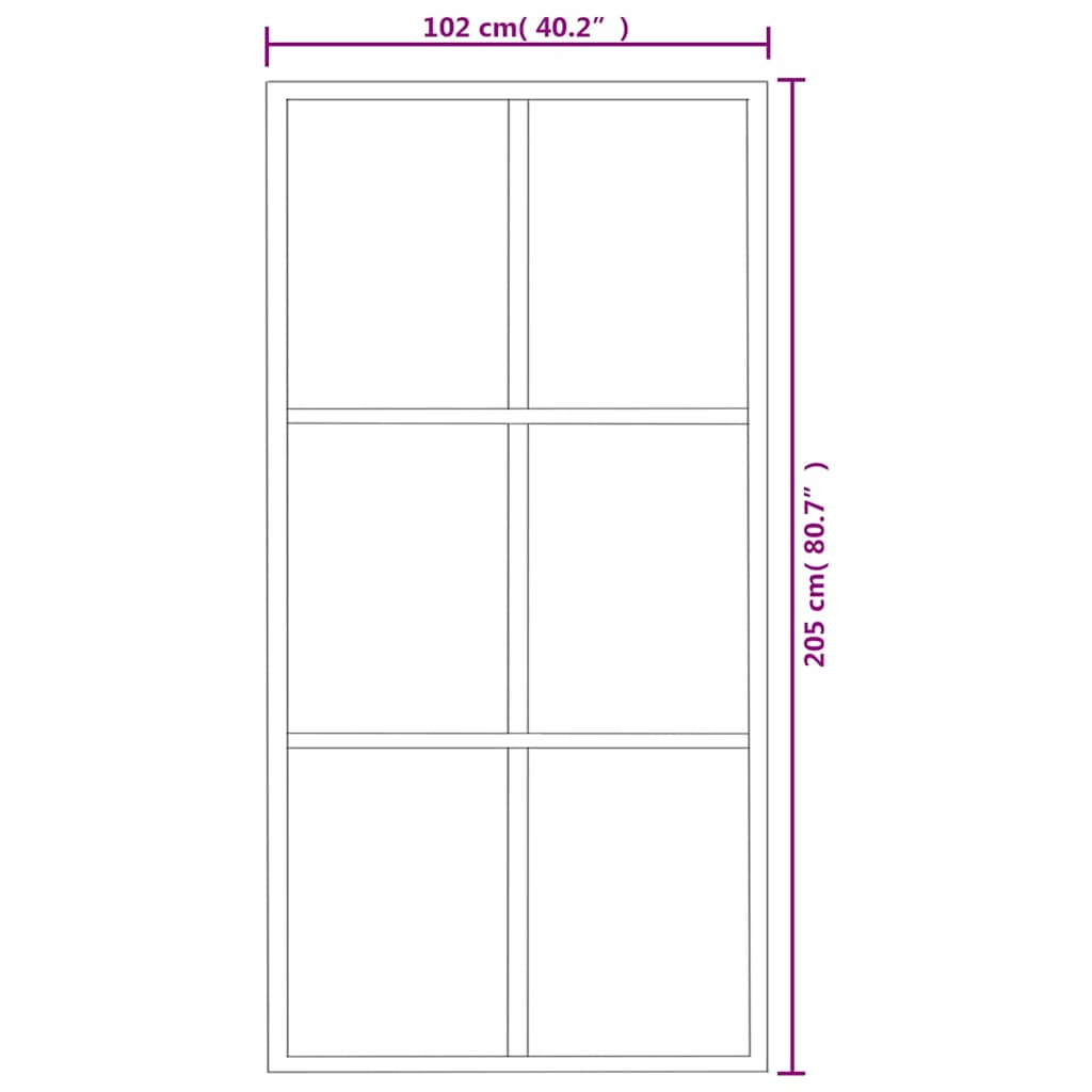 Klizna vrata od stakla ESG i aluminija 102 x 205 cm crna