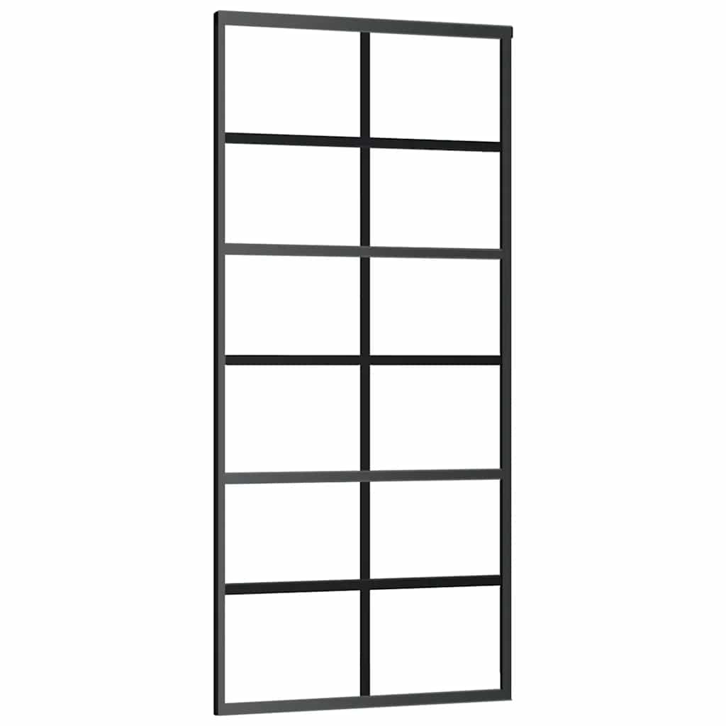 Klizna vrata od stakla ESG i aluminija 90 x 205 cm crna