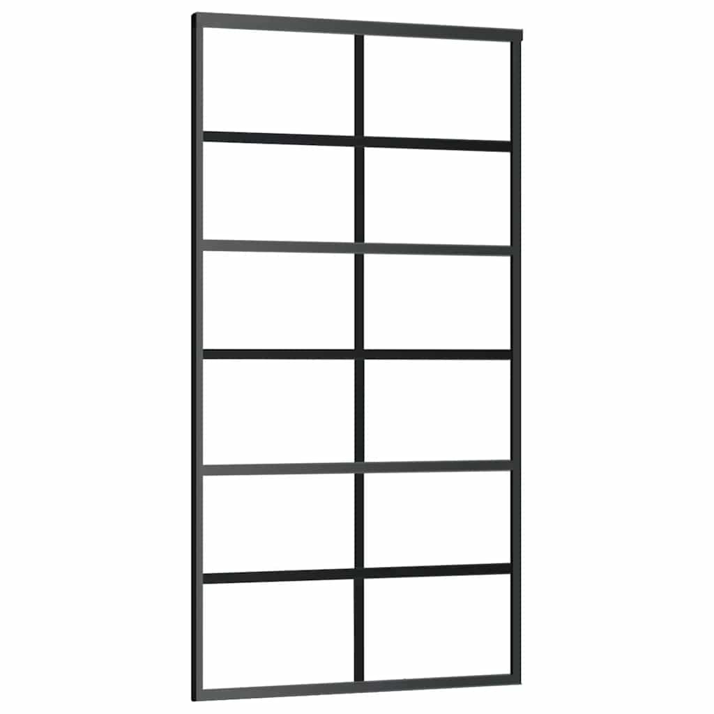 Klizna vrata od stakla ESG i aluminija 102 x 205 cm crna