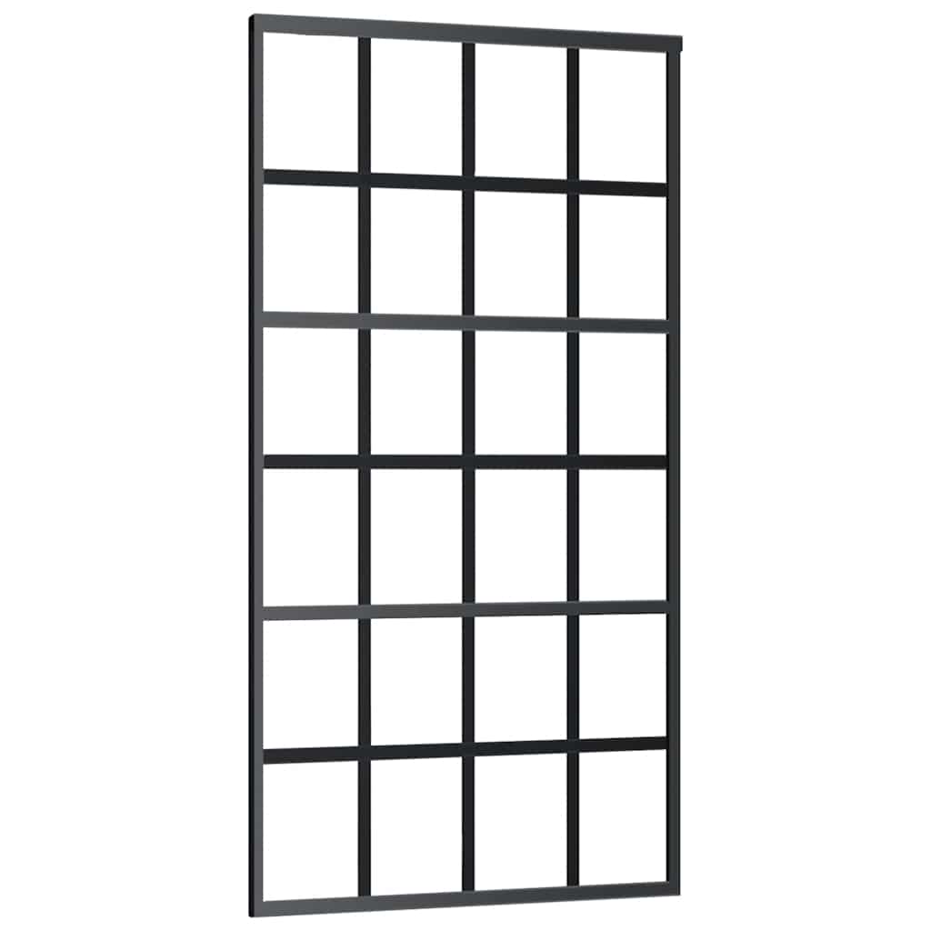 Klizna vrata od stakla ESG i aluminija 102 x 205 cm crna