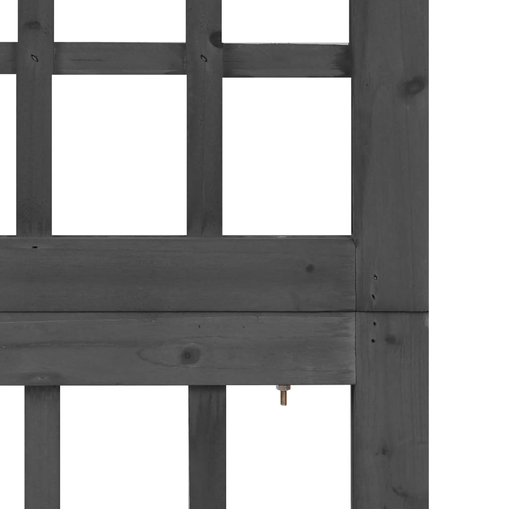 Sobna pregrada / rešetka s 4 panela od jelovine 161x180 cm crna