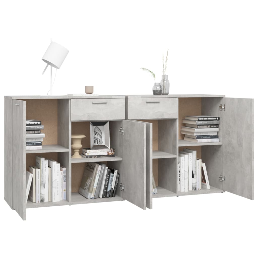 Komoda siva boja betona 160 x 36 x 75 cm od konstruiranog drva