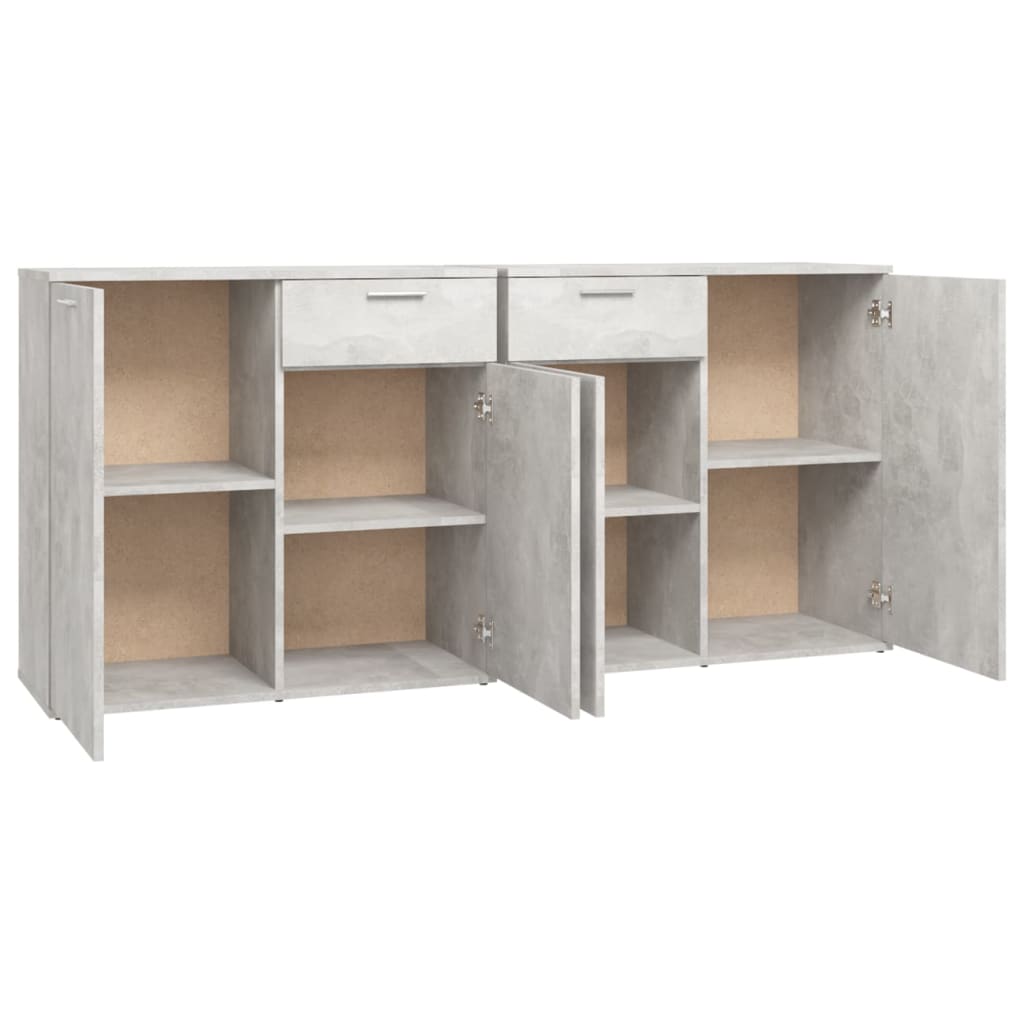 Komoda siva boja betona 160 x 36 x 75 cm od konstruiranog drva